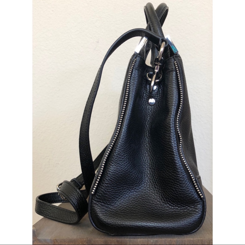 Rebecca Minkoff Saffiano Leather Amorous Shoulder Hand Bag Black - Picture 4 of 8